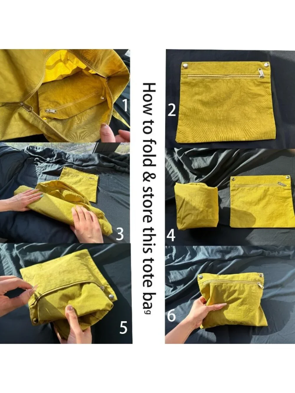 Large Lightweight Foldable Tote Bag - Versatile for Shopping, Beach, Work